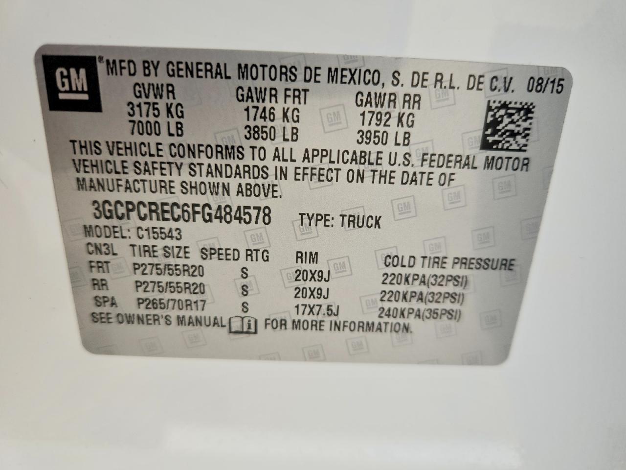 2015 CHEVROLET SILVERADO