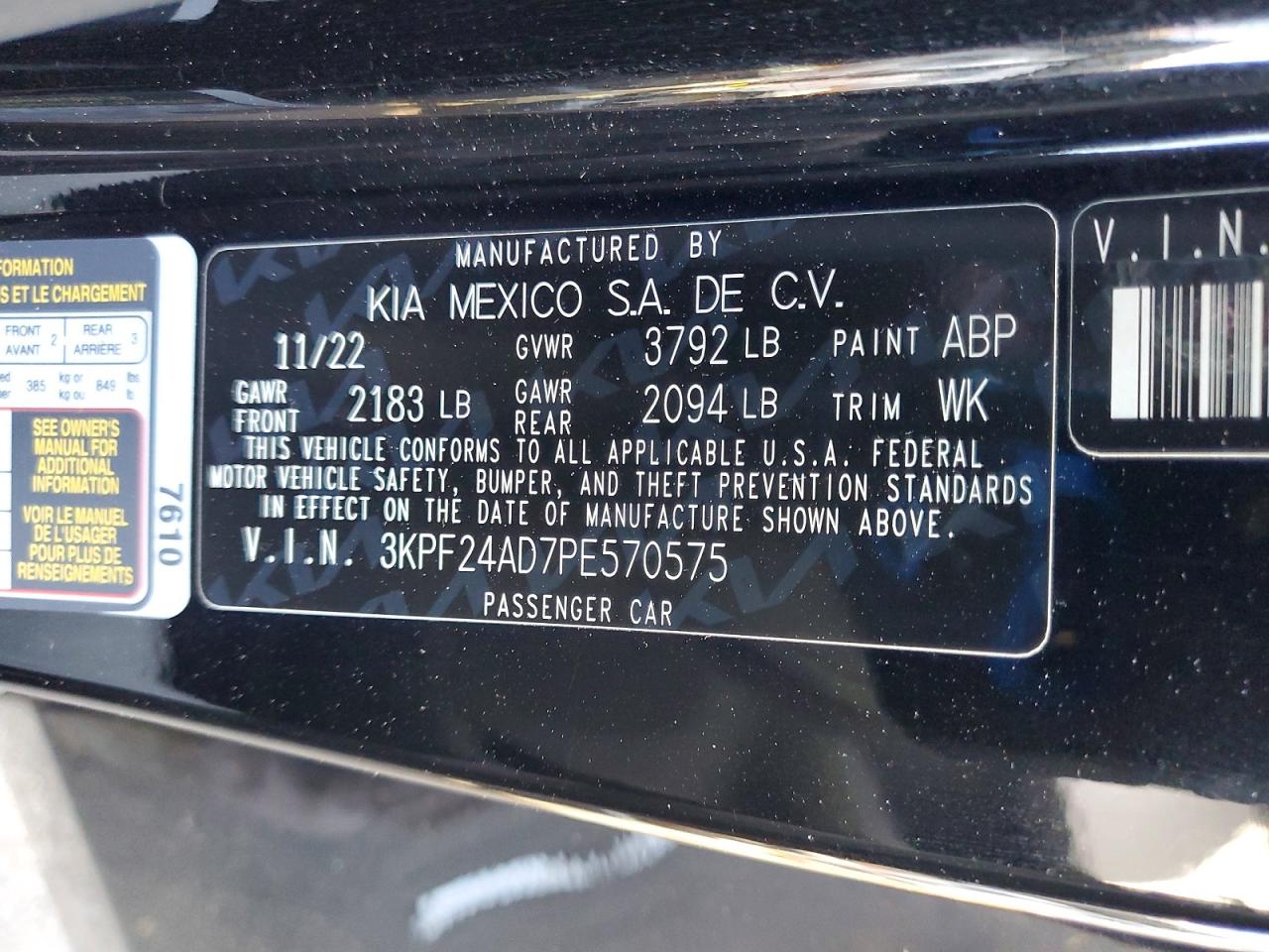 2023 KIA FORTE LXS