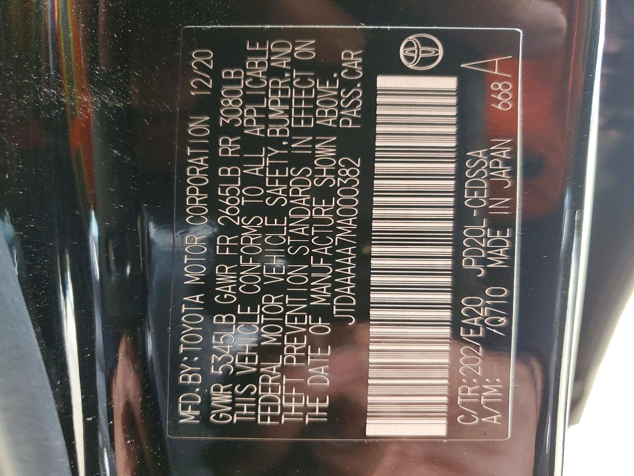 2021 TOYOTA MIRAI