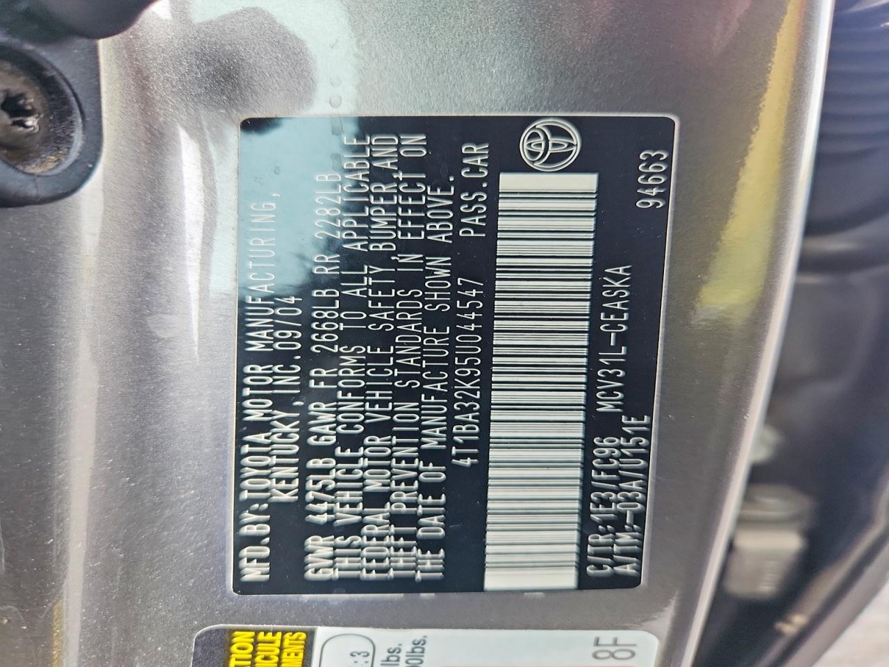 2005 TOYOTA CAMRY