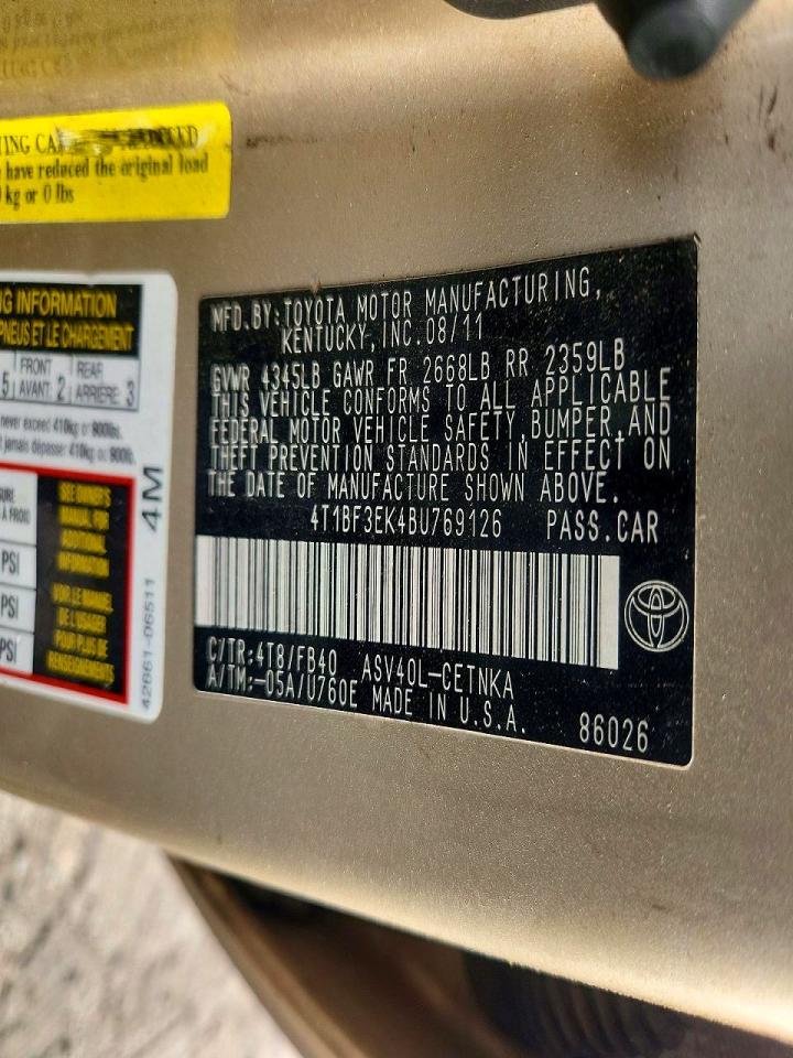 2011 TOYOTA CAMRY