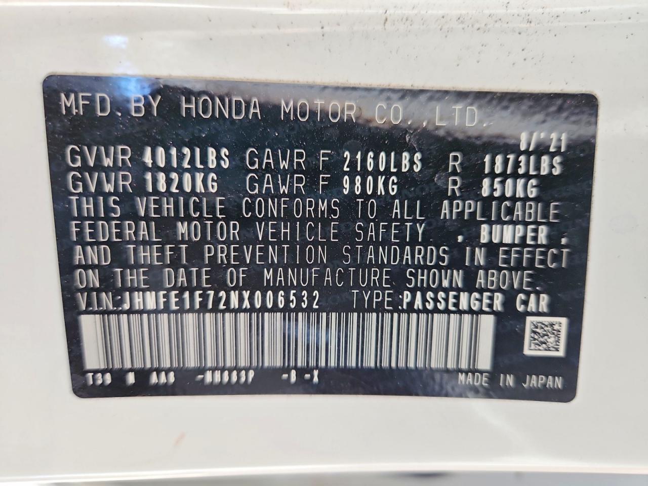 2022 HONDA CIVIC