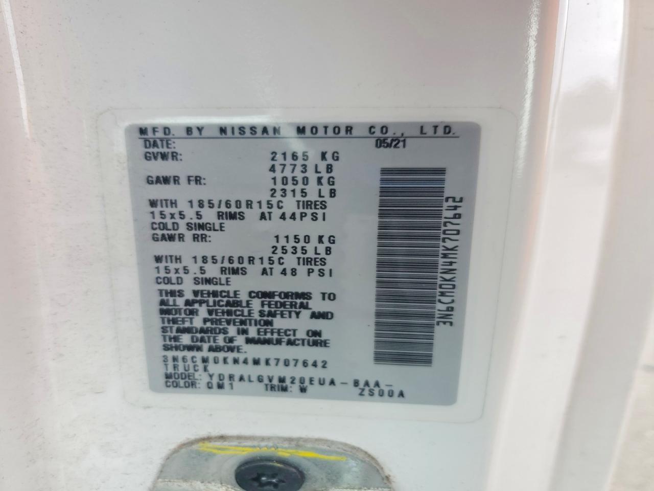 2021 NISSAN NV200 UNK