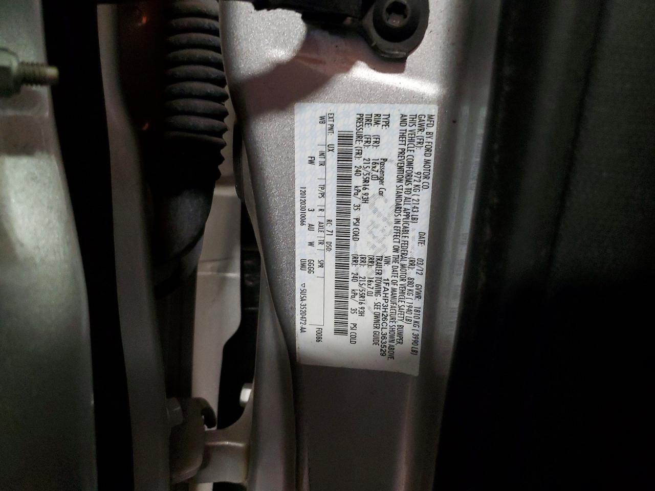 2012 FORD FOCUS