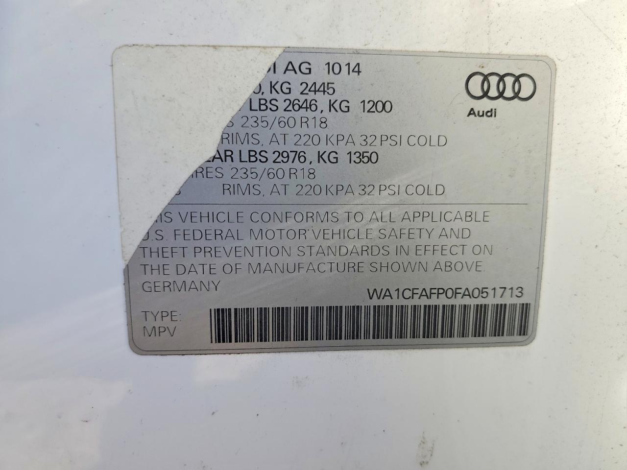 2015 AUDI Q5