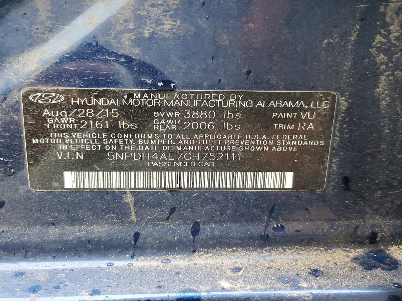 2016 HYUNDAI ELANTRA