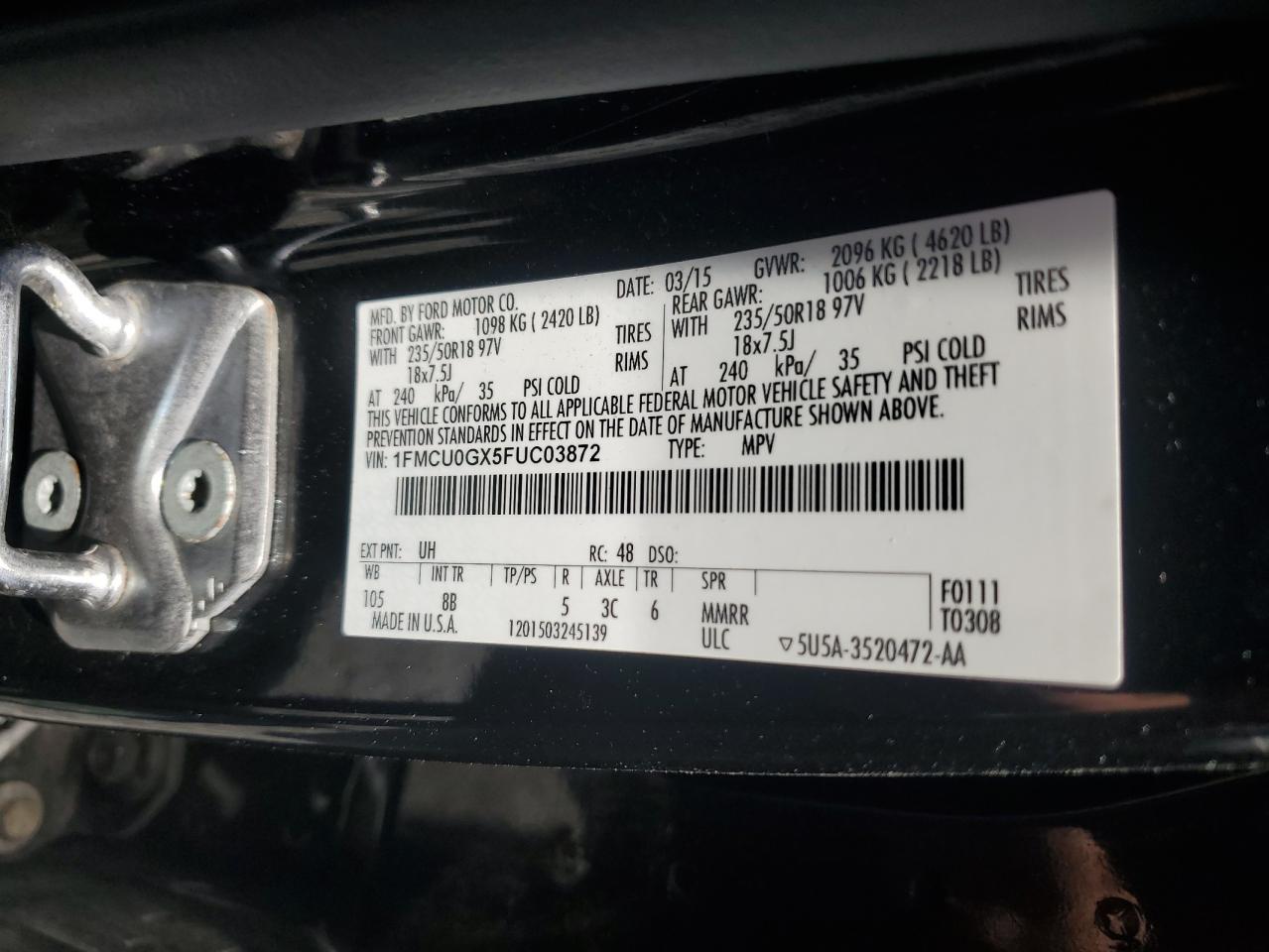 2015 FORD ESCAPE