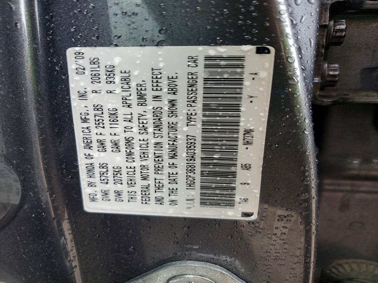 2009 HONDA ACCORD
