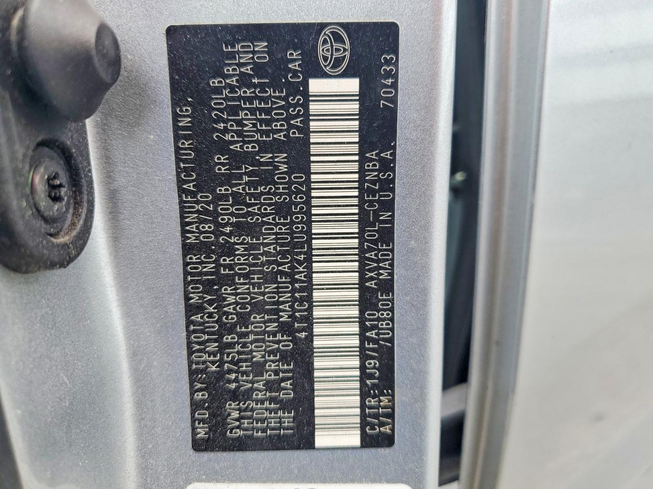 2020 TOYOTA CAMRY