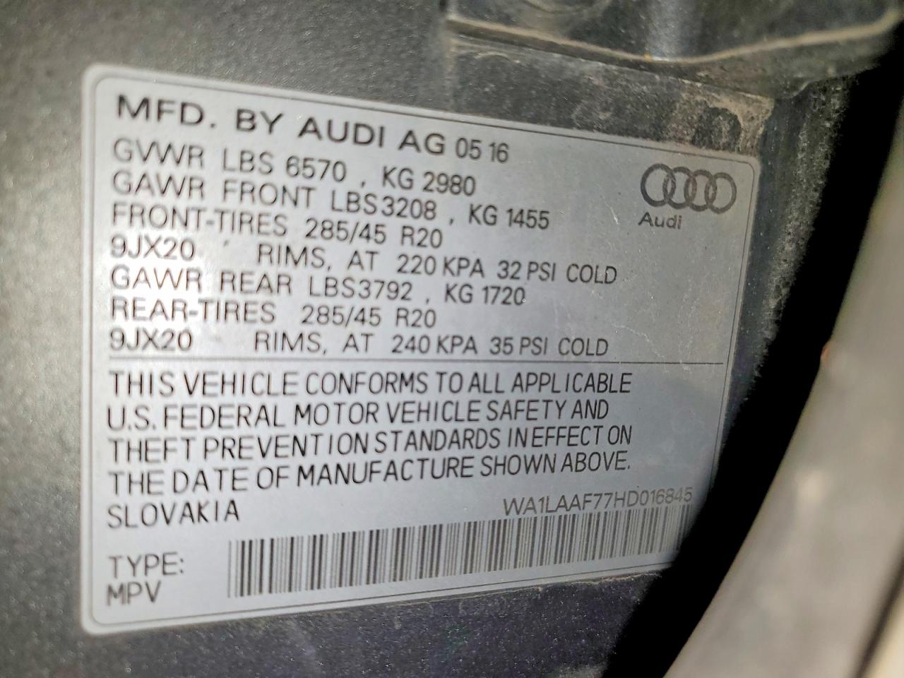 2017 AUDI Q7