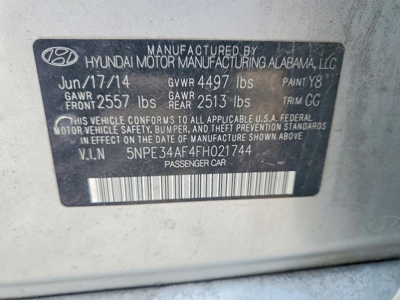 2015 HYUNDAI SONATA