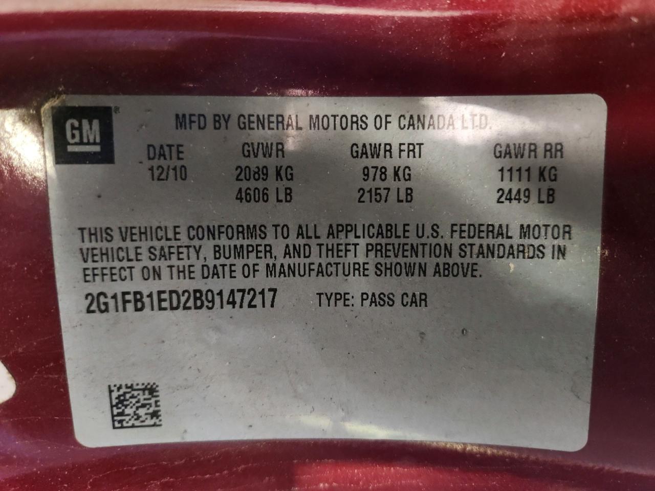 2011 CHEVROLET CAMARO