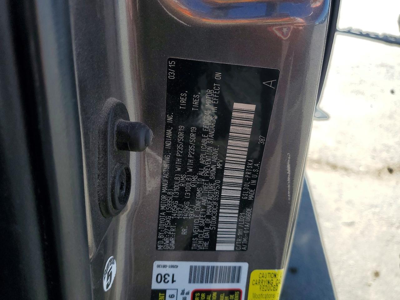 2015 TOYOTA SIENNA