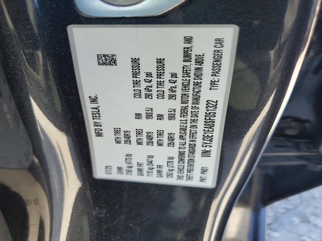 2025 TESLA MODEL 3