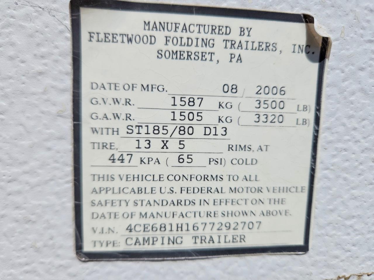 2007 FLEETWOOD TRAILER