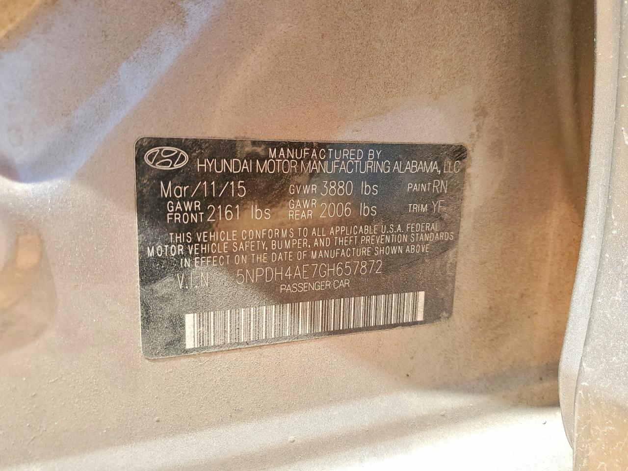 2016 HYUNDAI ELANTRA