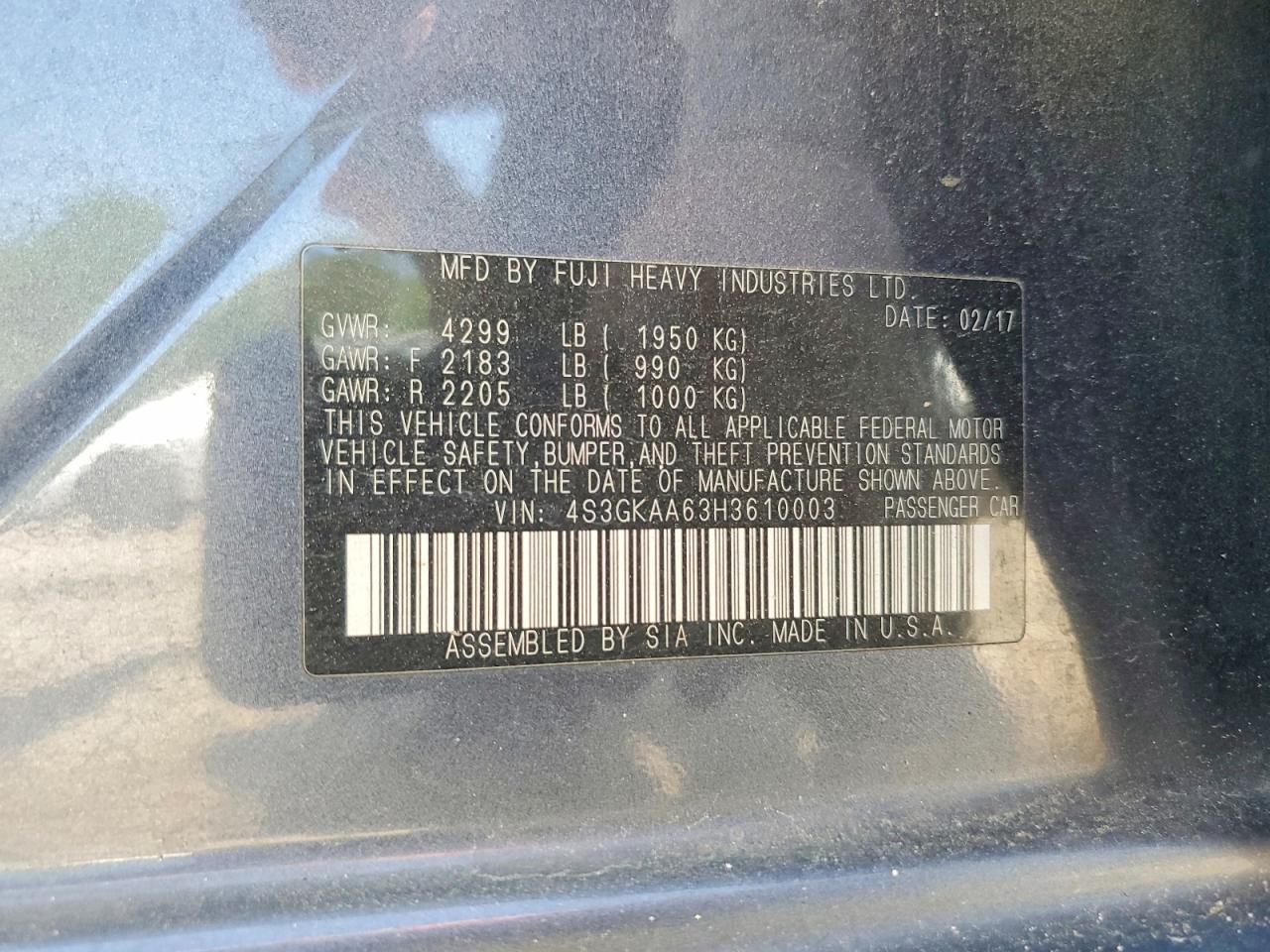 2017 SUBARU IMPREZA