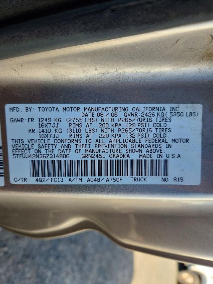 2006 TOYOTA TACOMA