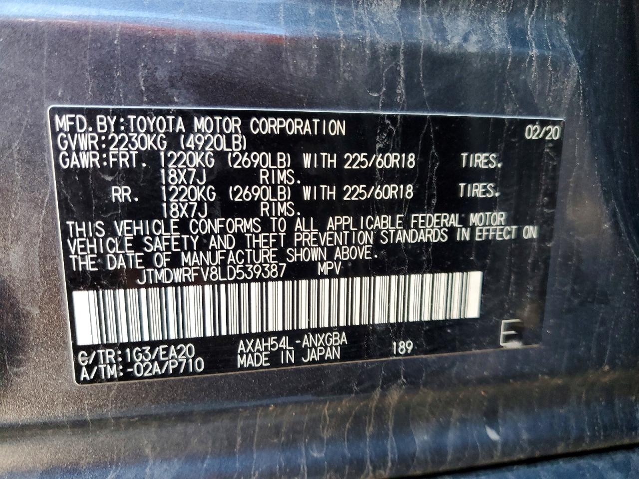 2020 TOYOTA RAV4