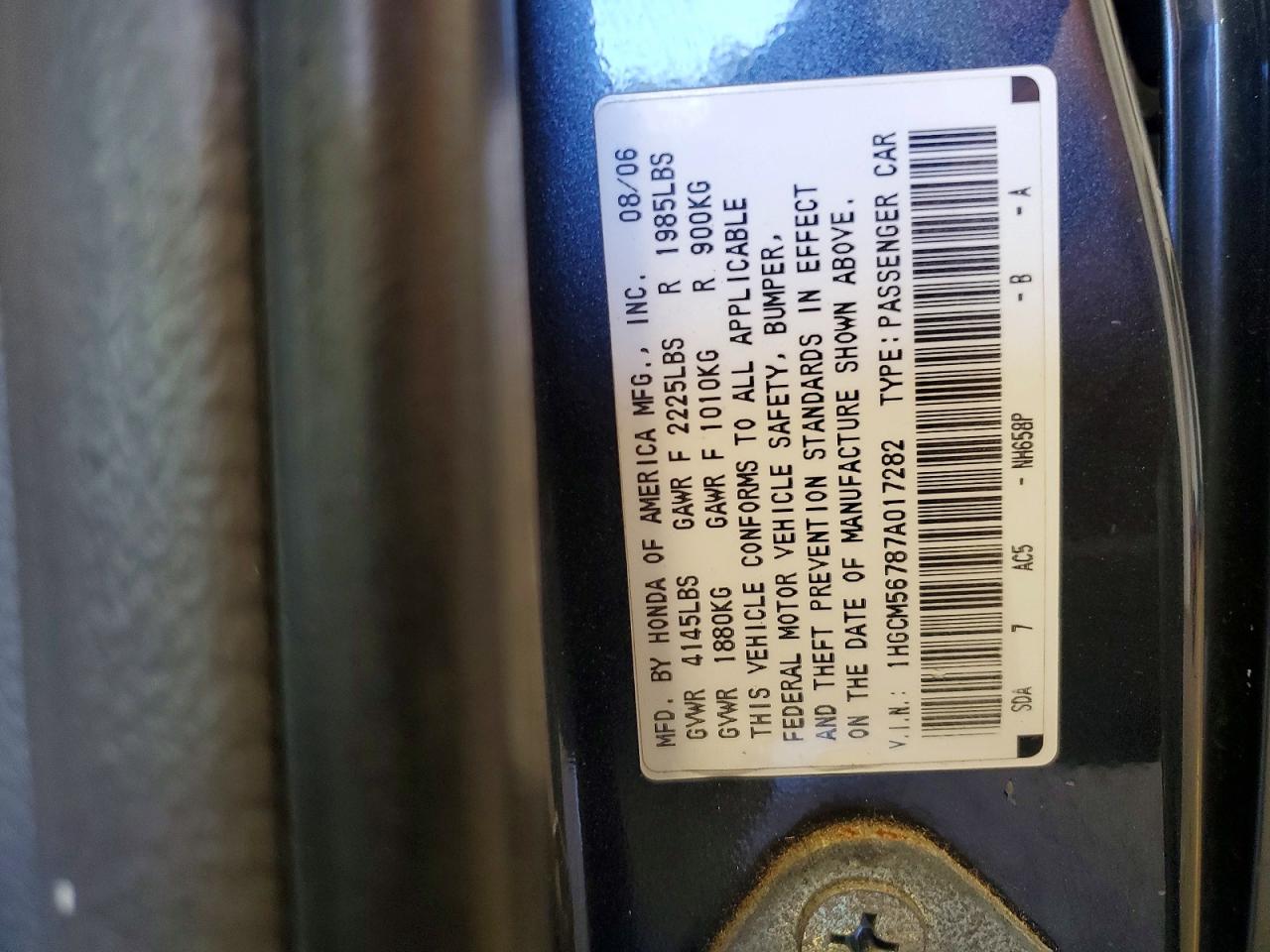 2007 HONDA ACCORD