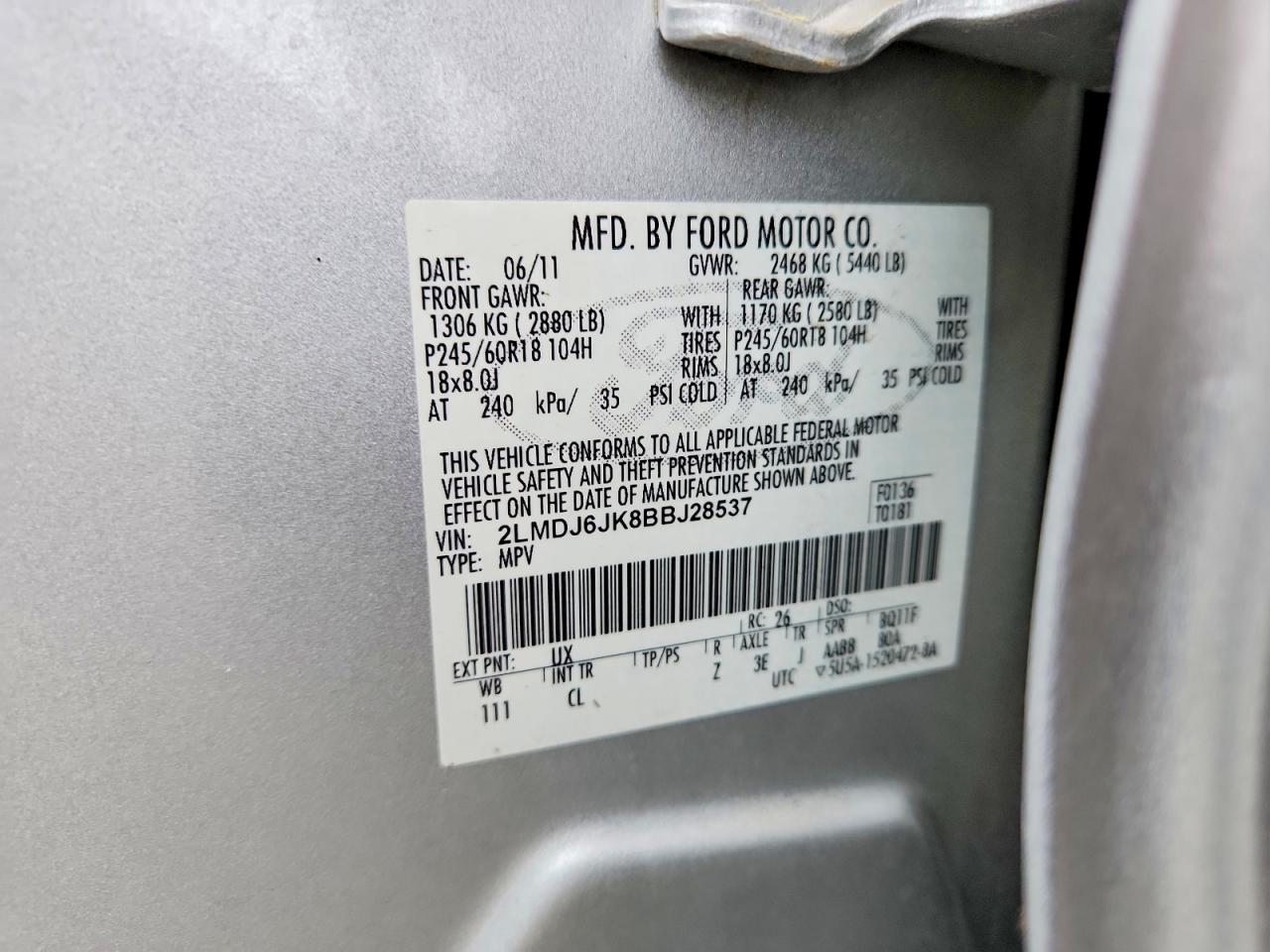 2011 LINCOLN MKX