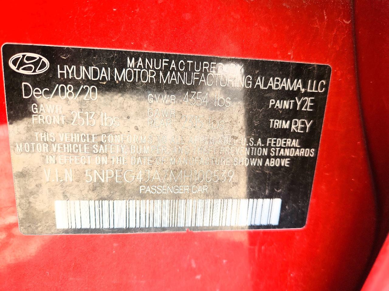 2021 HYUNDAI SONATA