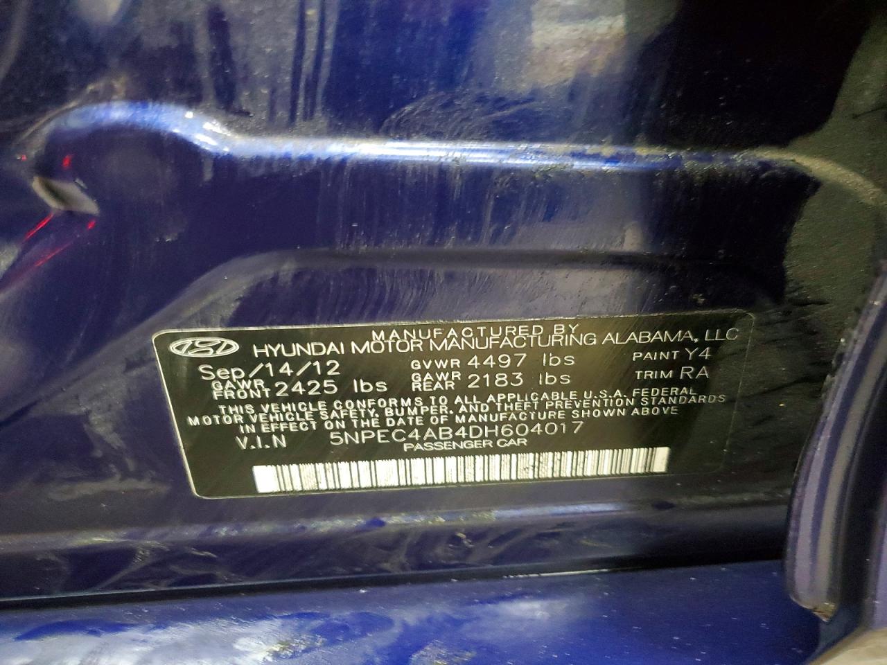 2013 HYUNDAI SONATA