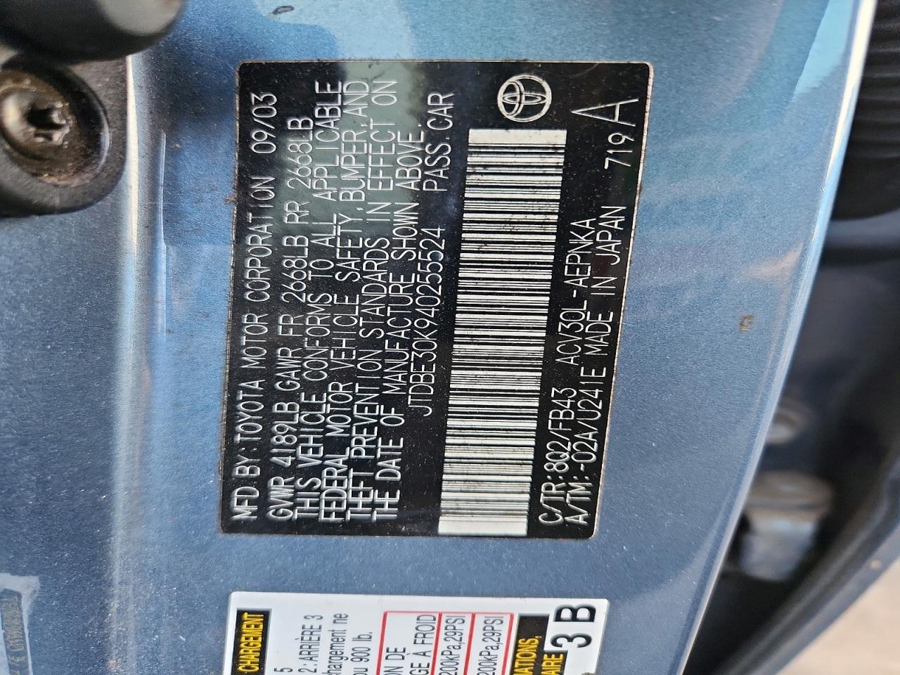 2004 TOYOTA CAMRY