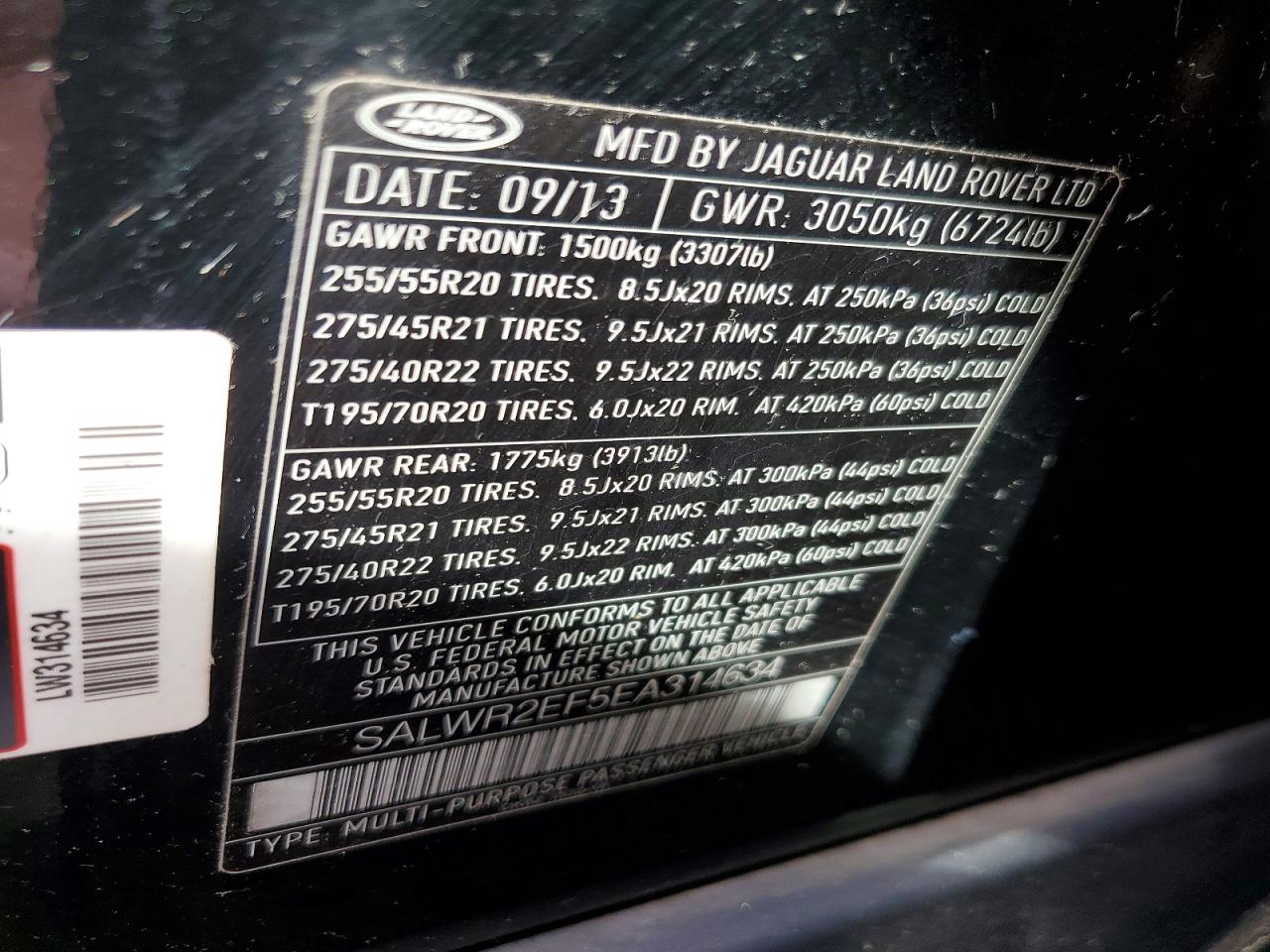 2014 LAND ROVER RANGEROVER