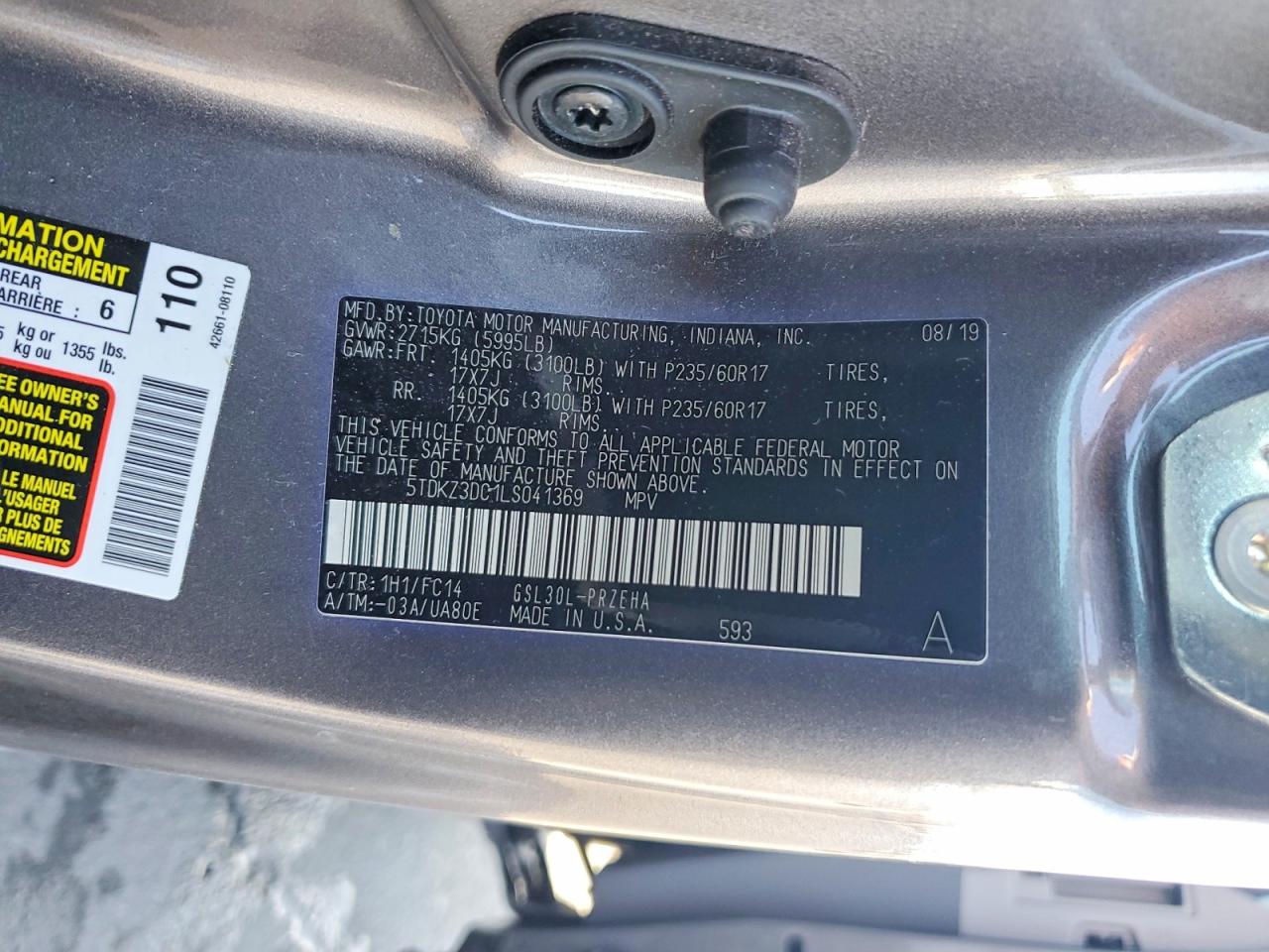 2020 TOYOTA SIENNA