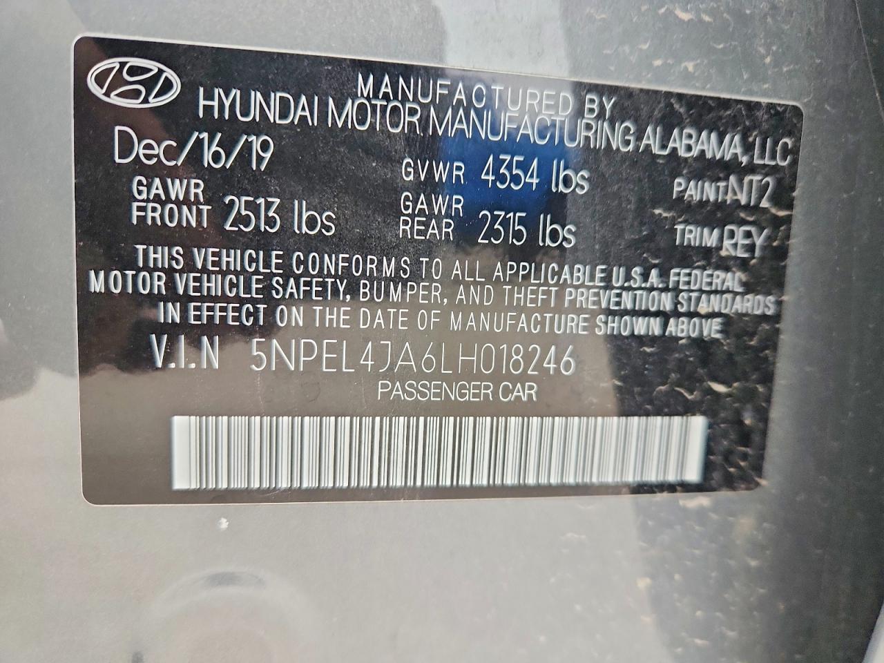 2020 HYUNDAI SONATA