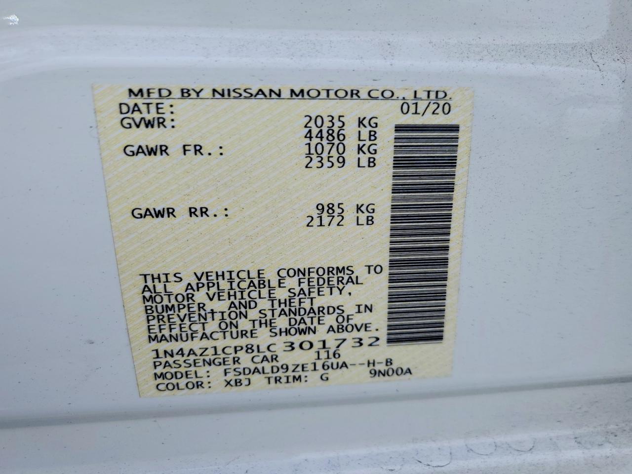 2020 NISSAN LEAF