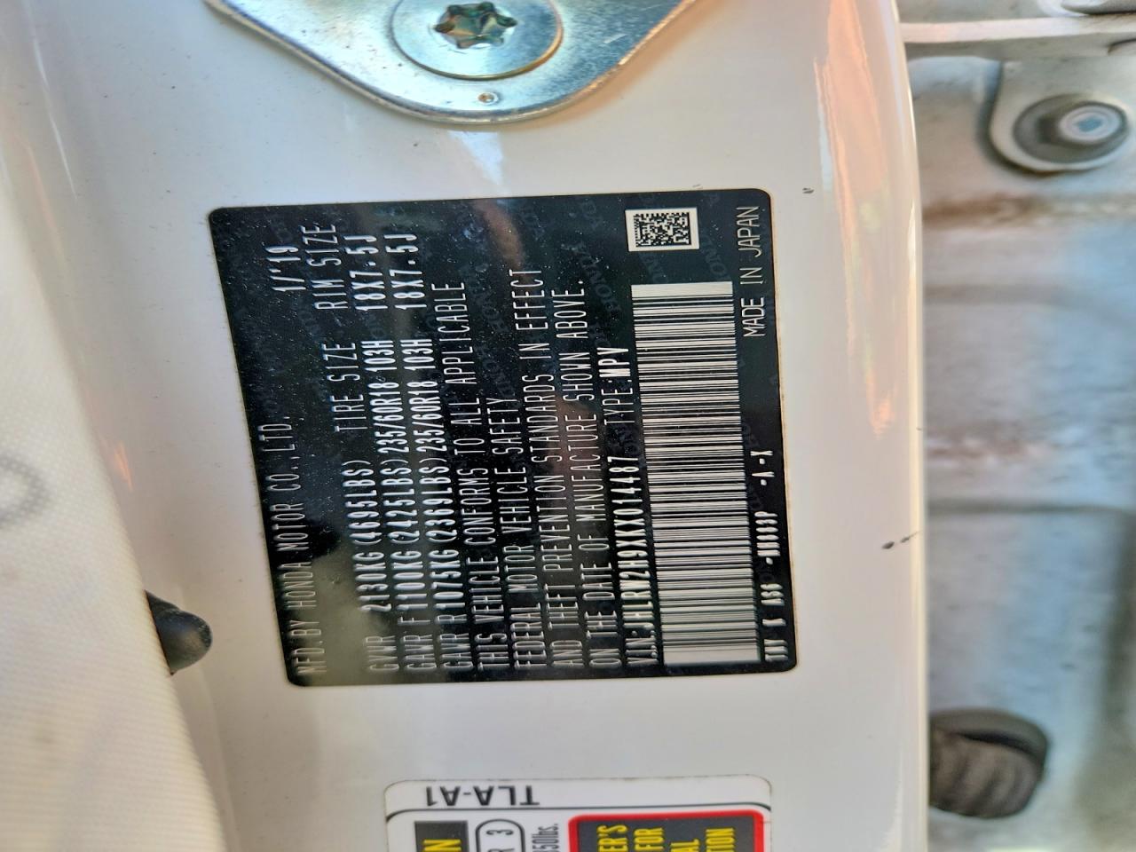 2019 HONDA CRV