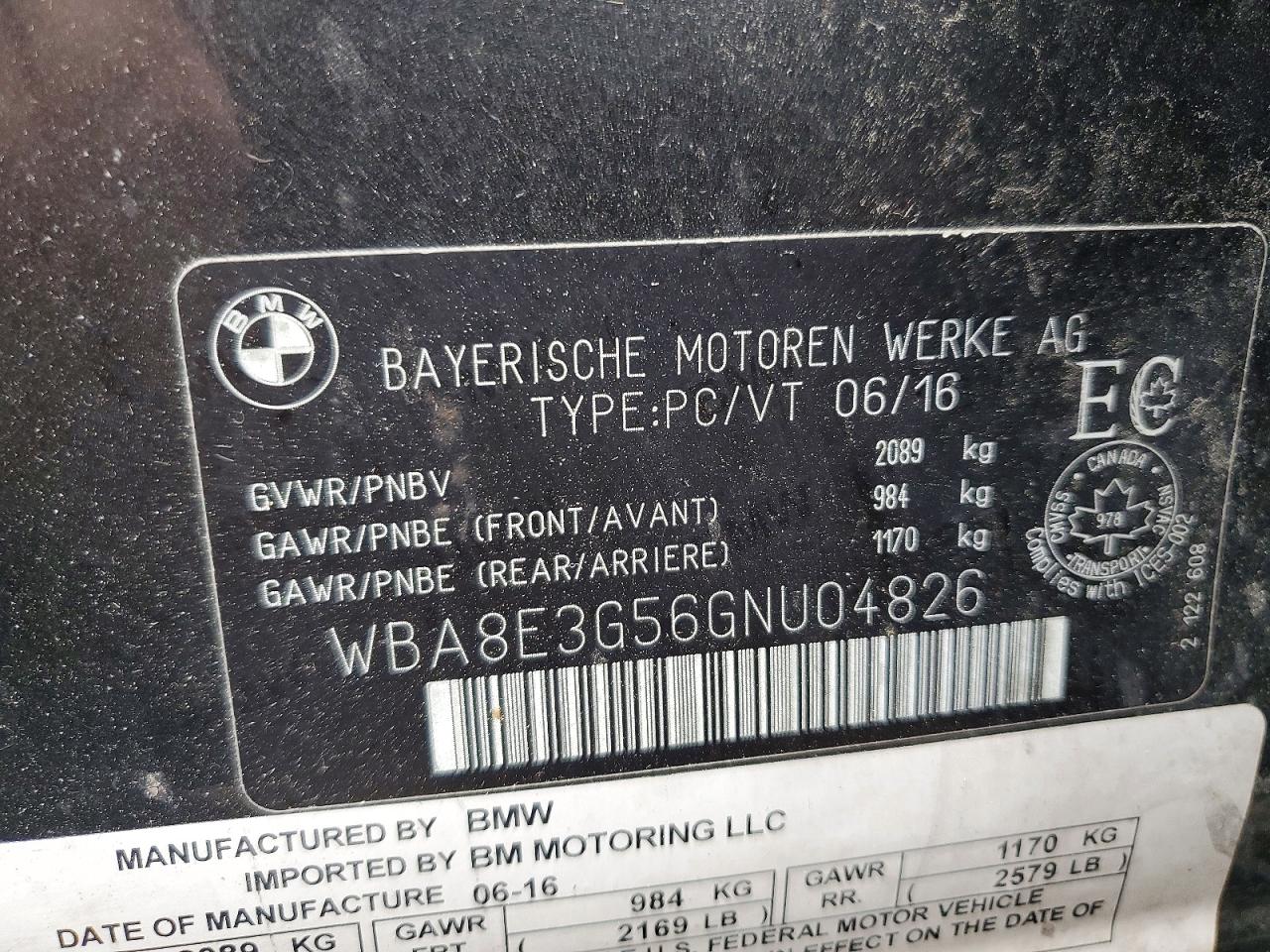 2016 BMW 3 SERIES
