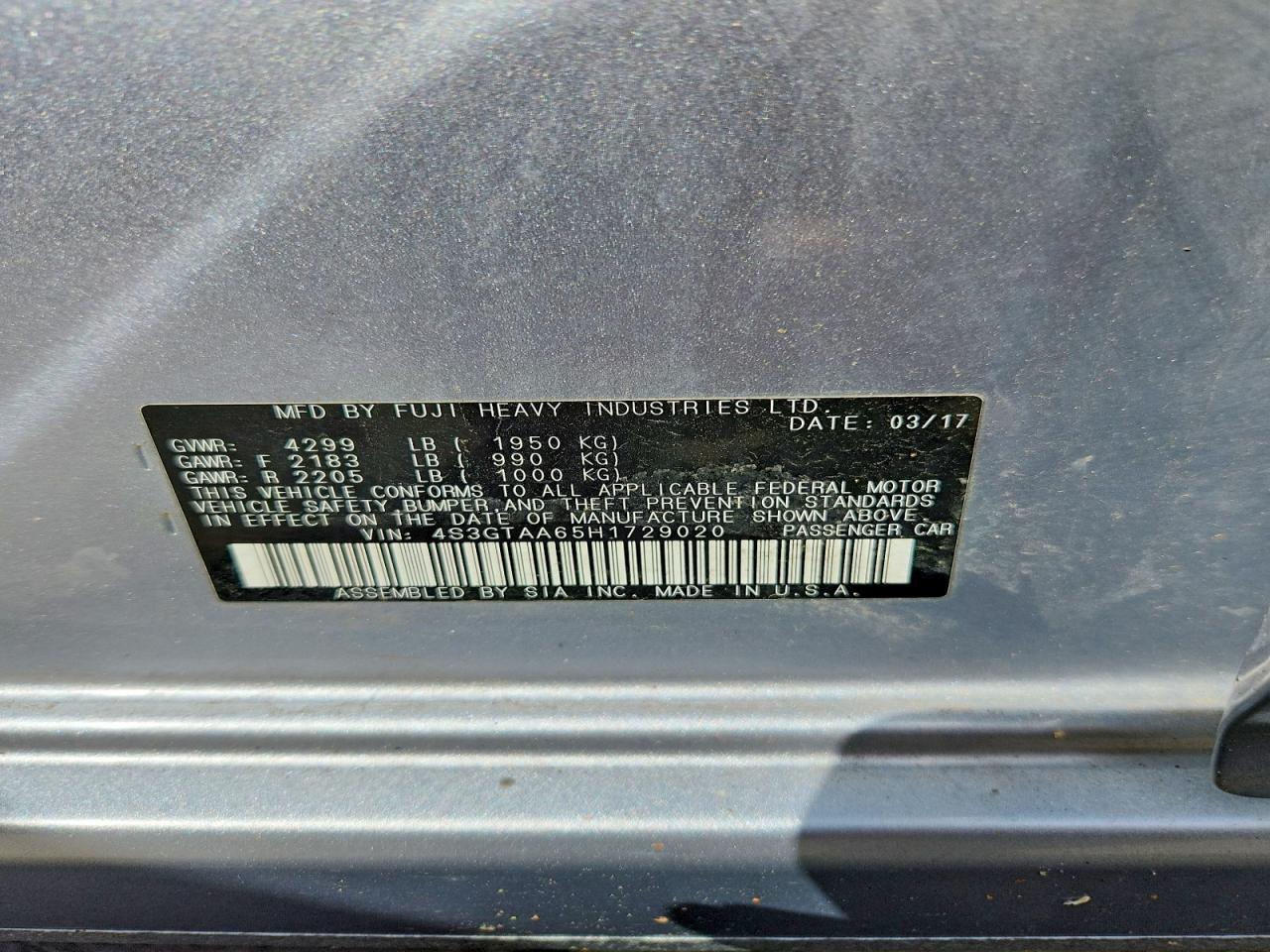 2017 SUBARU IMPREZA