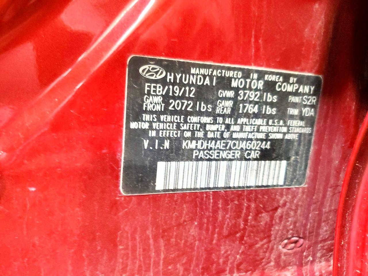 2012 HYUNDAI ELANTRA