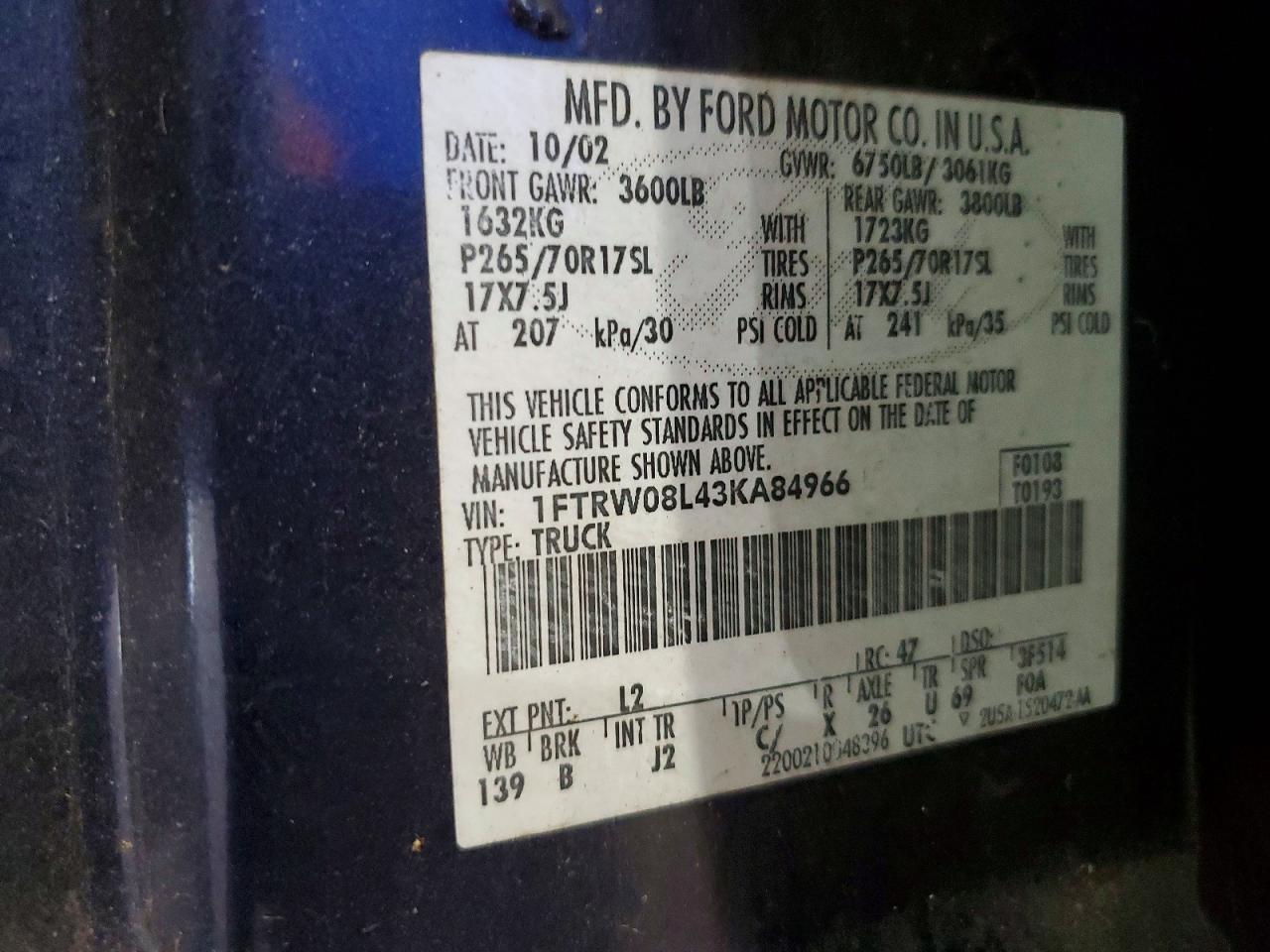 2003 FORD F150