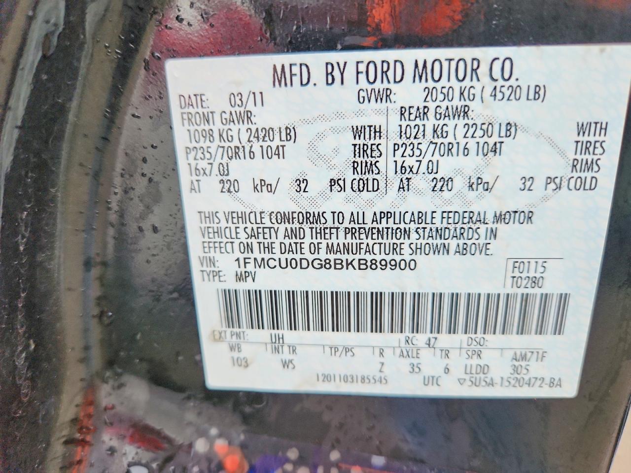 2011 FORD ESCAPE