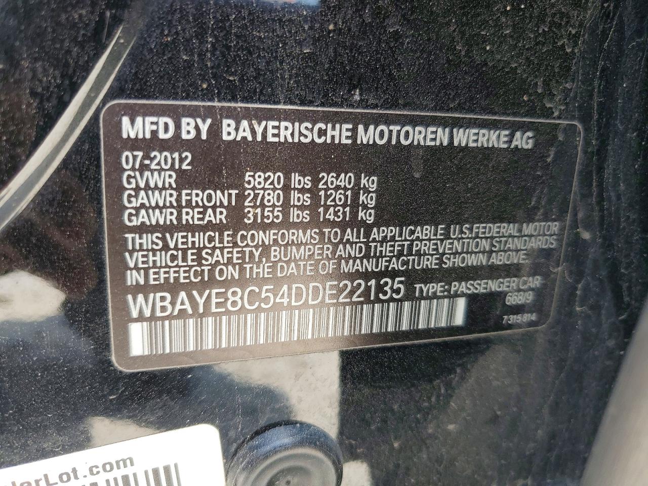 2013 BMW 7 SERIES