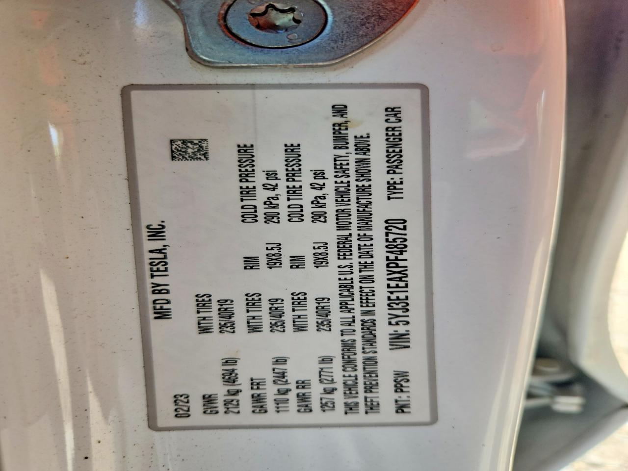 2023 TESLA MODEL 3