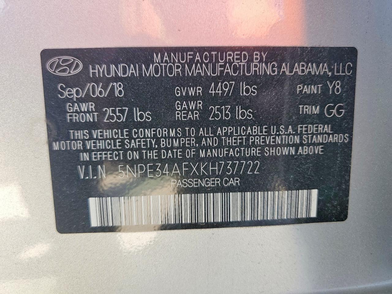 2019 HYUNDAI SONATA