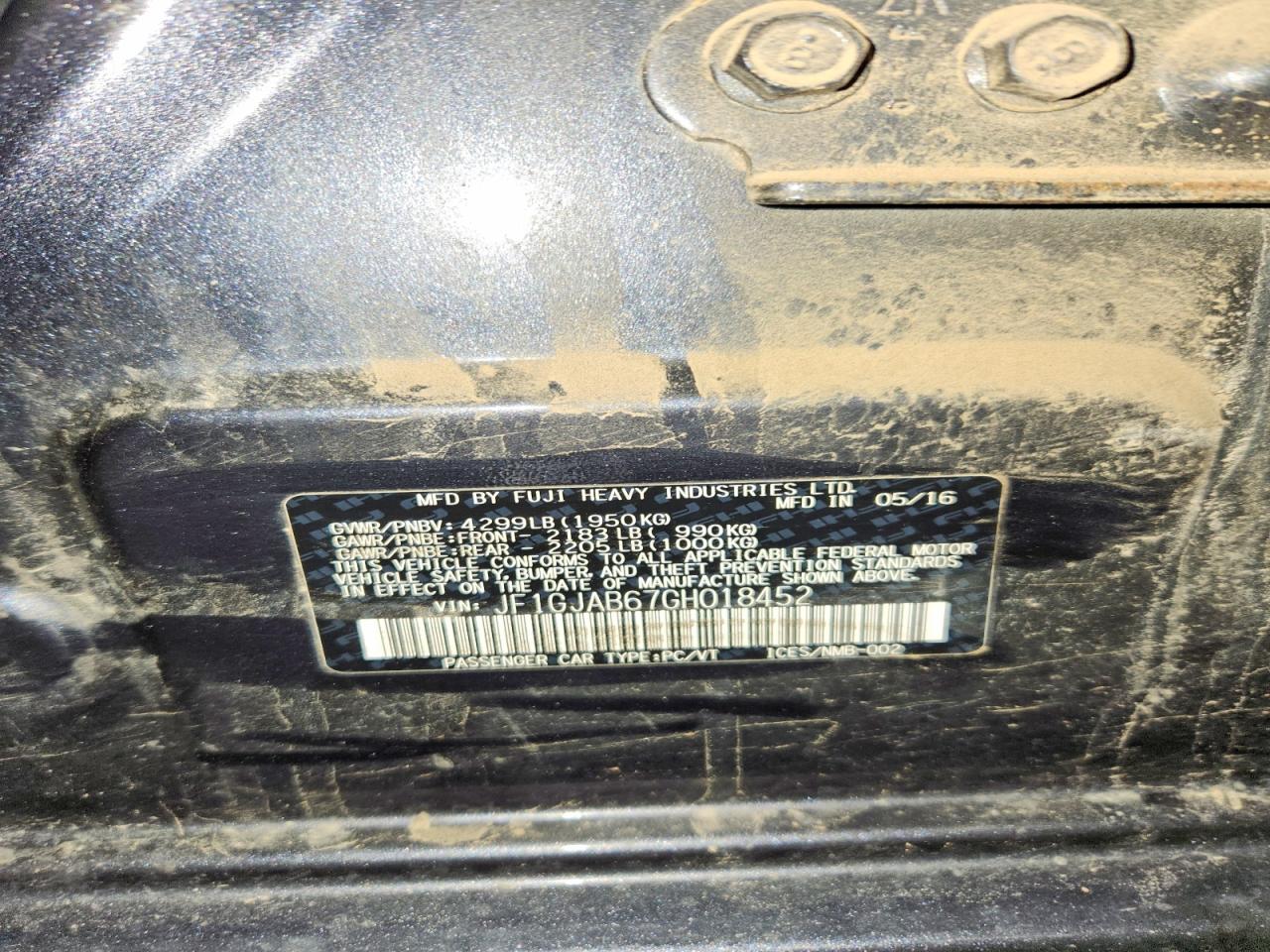 2016 SUBARU IMPREZA