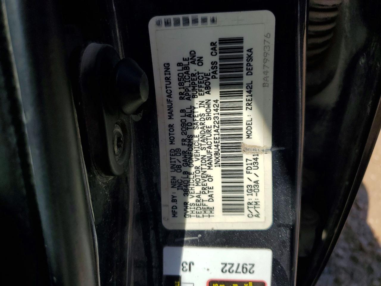 2010 TOYOTA COROLLA
