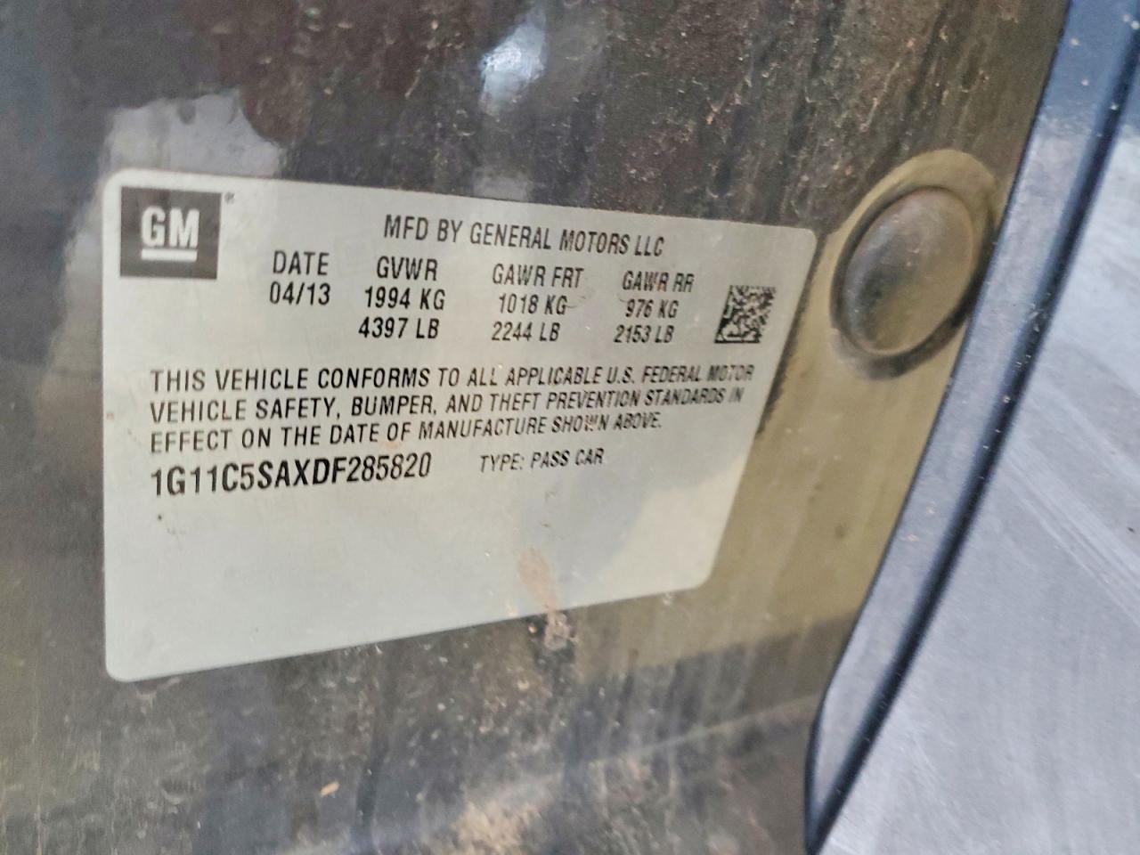 2013 CHEVROLET MALIBU