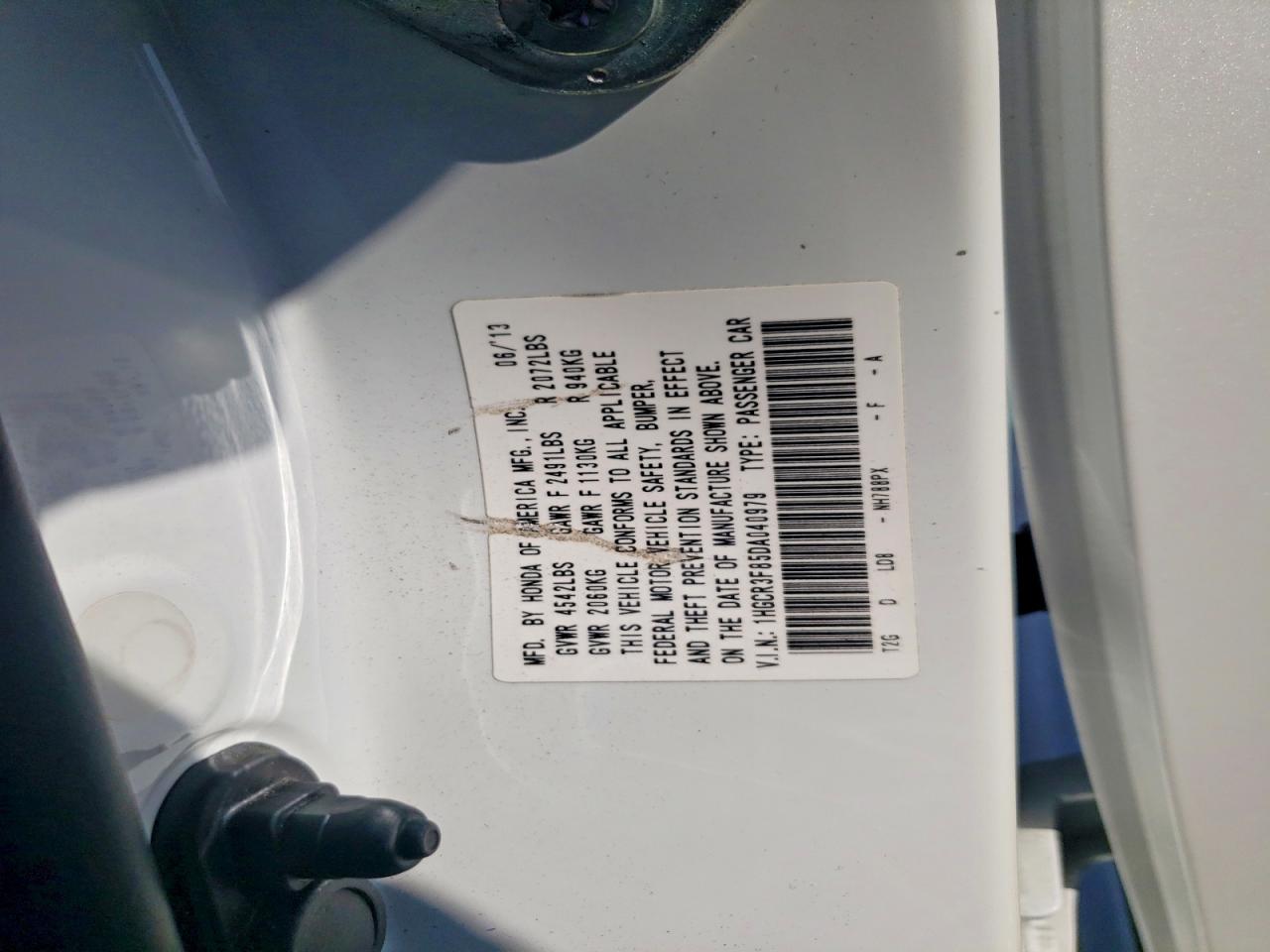 2013 HONDA ACCORD