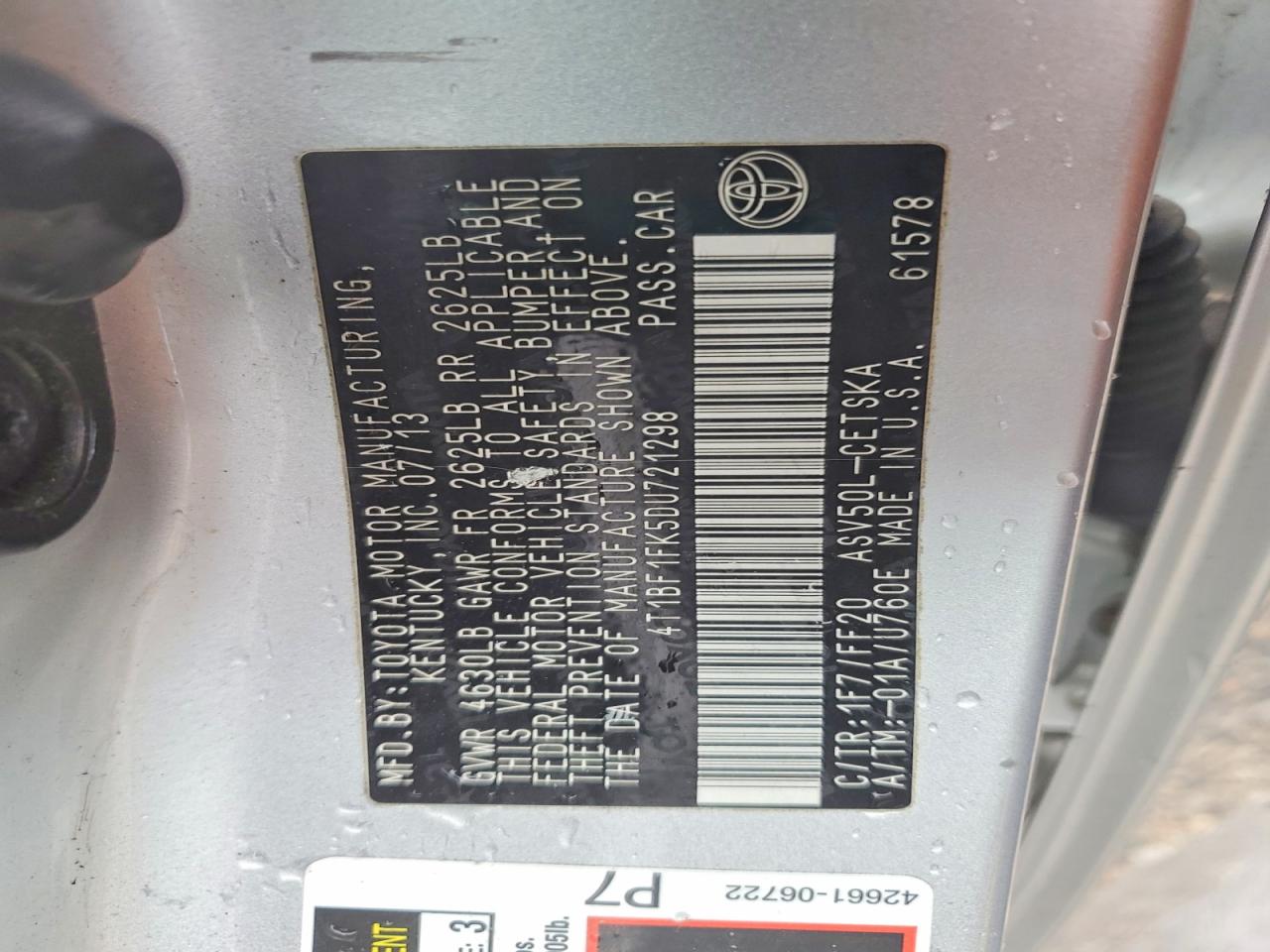 2013 TOYOTA CAMRY