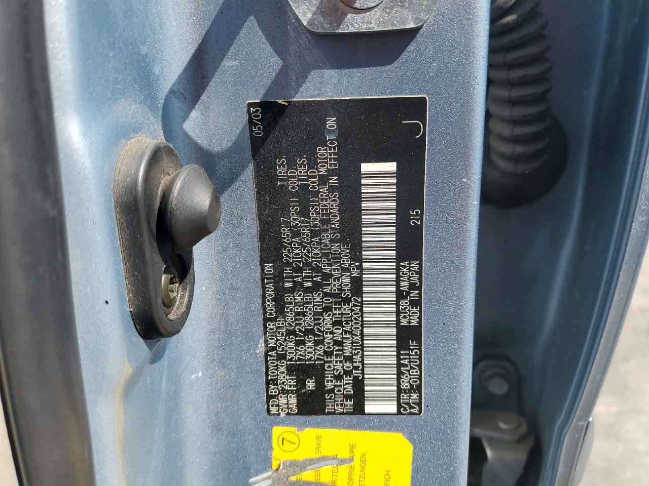 2004 LEXUS RX330