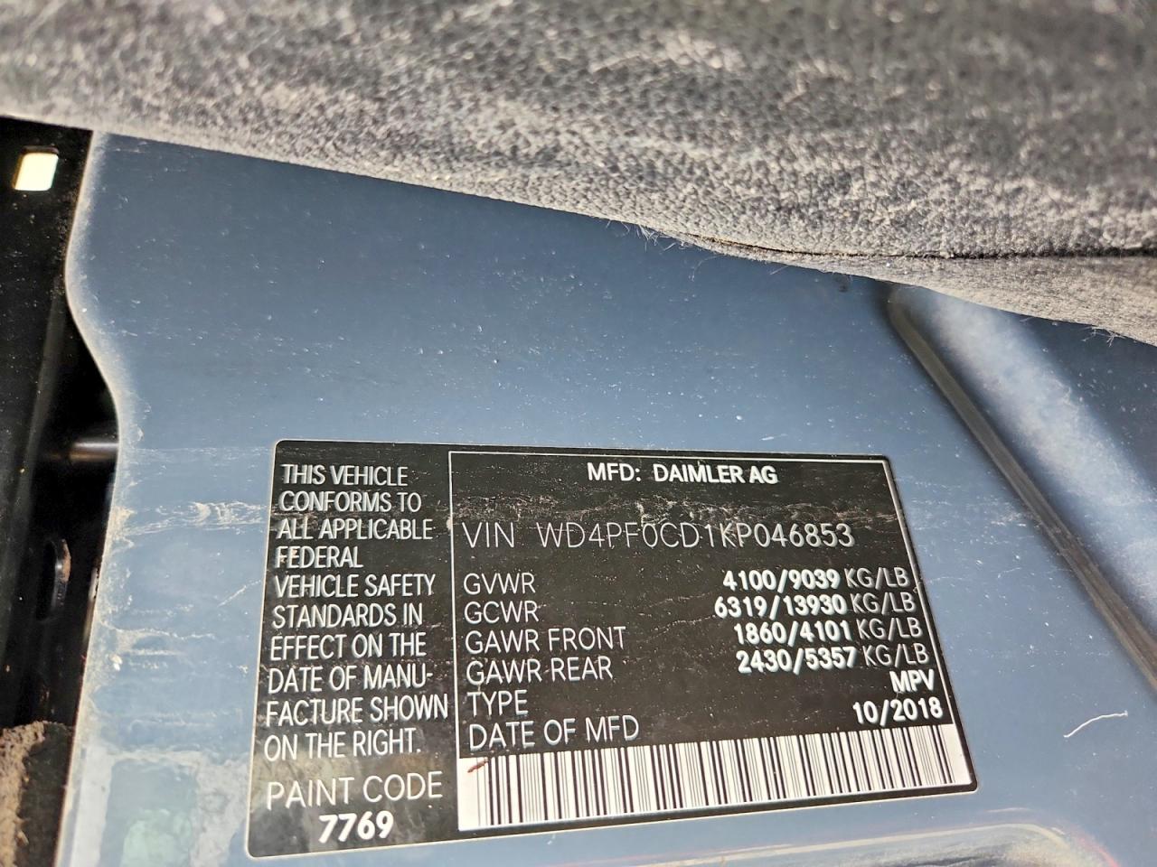 2019 MERCEDES-BENZ SPRINTER