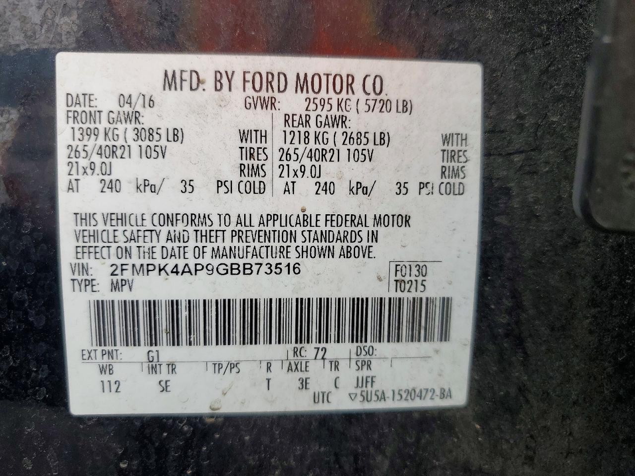2016 FORD EDGE