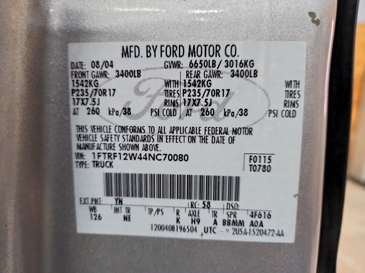 2004 FORD F150